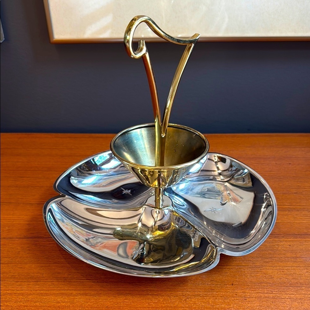 Vintage Aperitif Server, Olive and Nut Canape Serving Dish, Mid Century modern